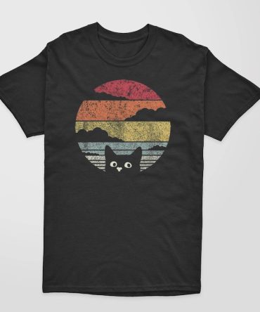 Black Cat Sunset T-Shirt