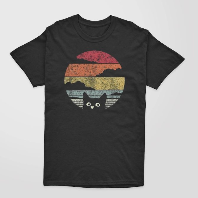 Black Cat Sunset T-Shirt