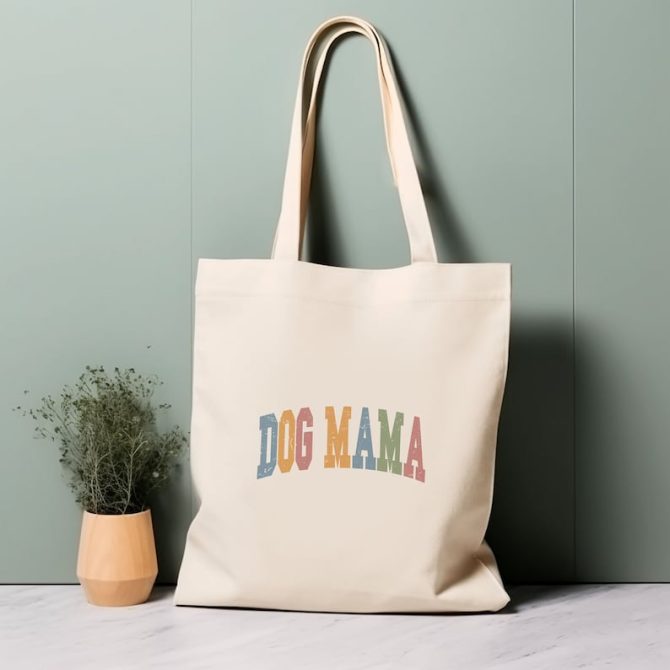 Dog Mama Quote Tote Bag