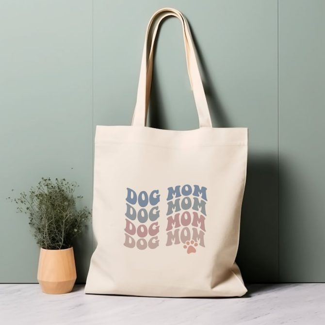 Dog Mom Quote Tote Bag