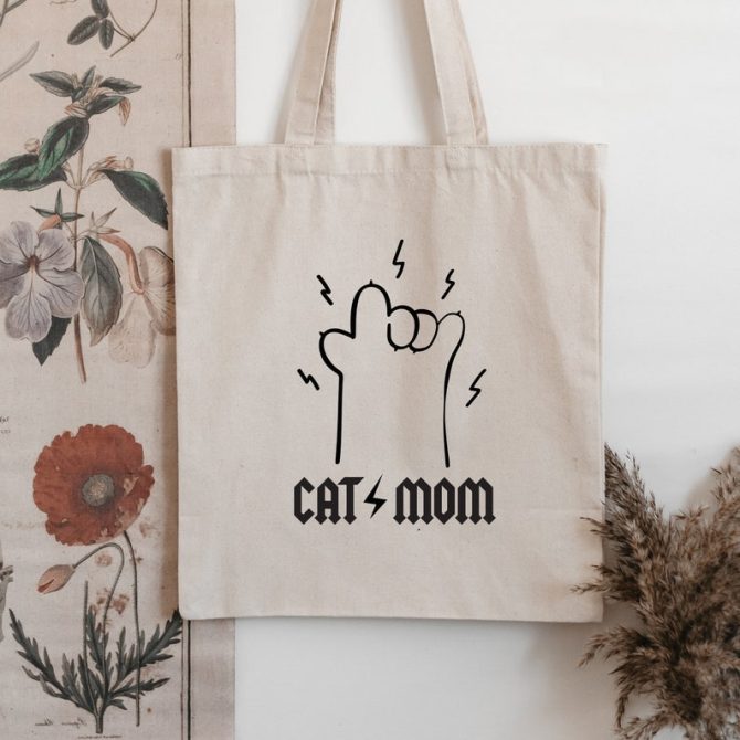 Cat Mom Tote Bag
