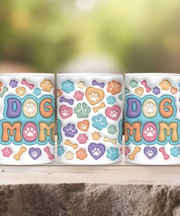 3D Dog Mom Inflated Mug