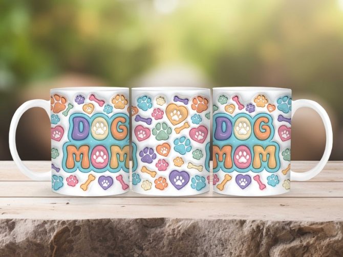 3D Dog Mom Inflated Mug