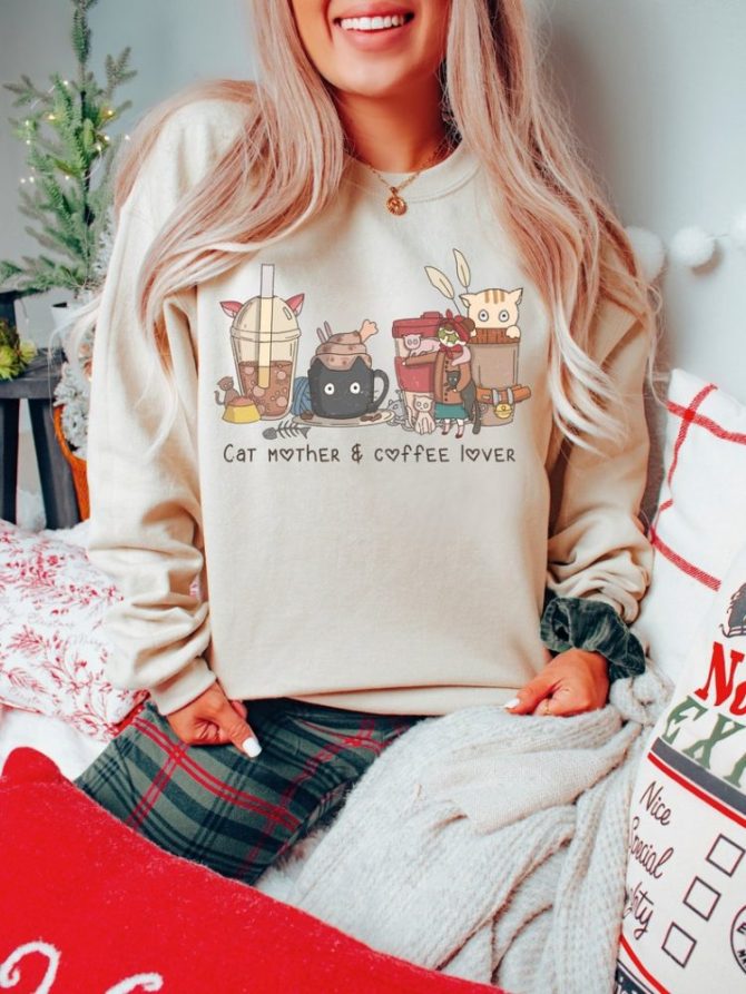 Cat Mother Coffee Lover Vintage Sweatshirt