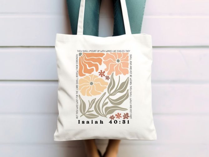Boho Bible Verse Christian Tote Bag - Image 2