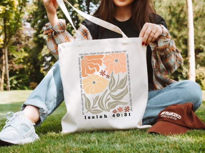 Boho Bible Verse Christian Tote Bag - Image 3
