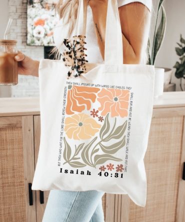 Boho Bible Verse Christian Tote Bag