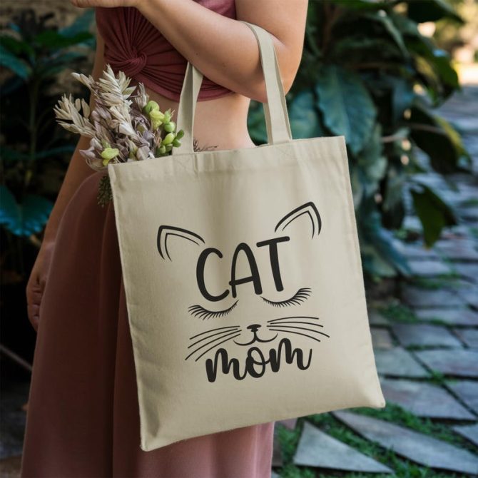 Cat Mom Tote Bag