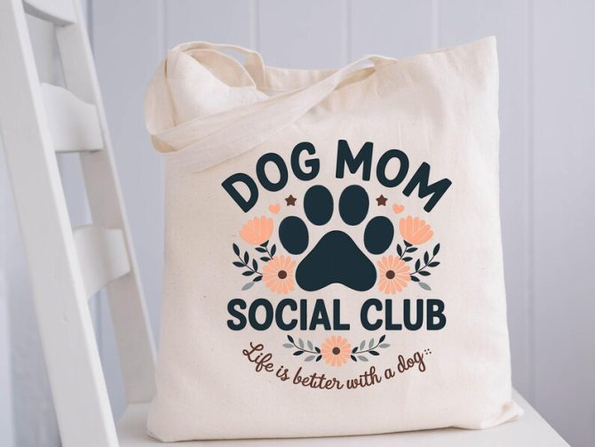Dog Mom Social Club Tote Bag