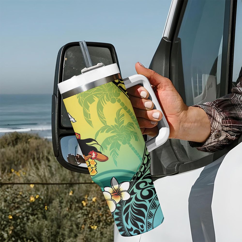 Ilima Plumeria Flowers And Hula Girl Custom Stanley Quencher 40Oz Stainless Steel Tumbler - Image 8