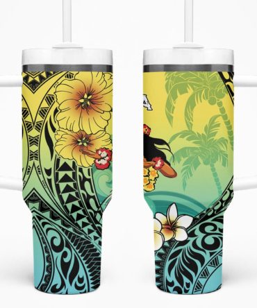 Ilima Plumeria Flowers And Hula Girl Custom Stanley Quencher 40Oz Stainless Steel Tumbler