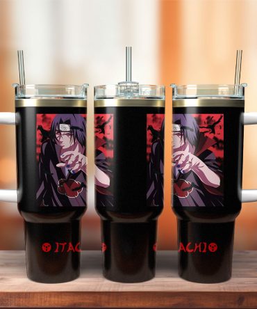 Itachi Uchiha Naruto Anime Custom Stanley Quencher 40Oz Stainless Steel Tumbler With Handle
