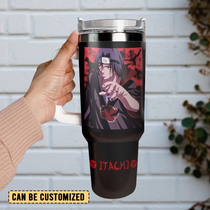 Itachi Uchiha Naruto Anime Custom Stanley Quencher 40Oz Stainless Steel Tumbler With Handle - Image 3