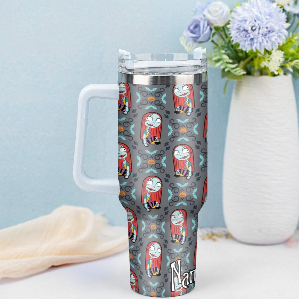 Jack And Sally Movies Custom Stanley Quencher 40Oz Stainless Steel Tumbler With Handle - Image 3