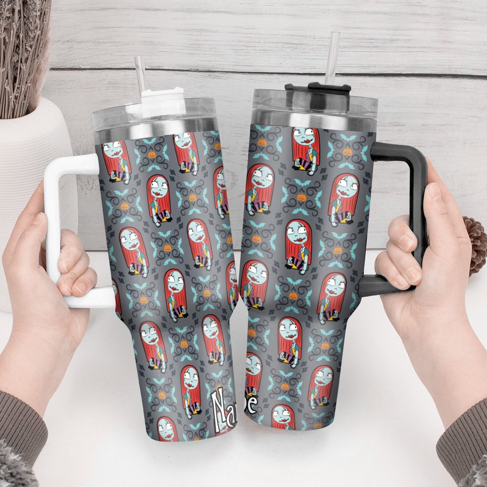 Jack And Sally Movies Custom Stanley Quencher 40Oz Stainless Steel Tumbler With Handle - Image 4