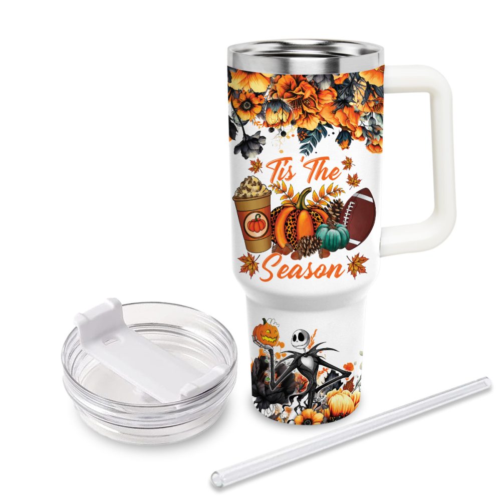Jack And Sally The Nightmare Before Christmas Cartoon Custom Stanley Quencher 40Oz Stainless Steel Tumbler With Handle - Image 4