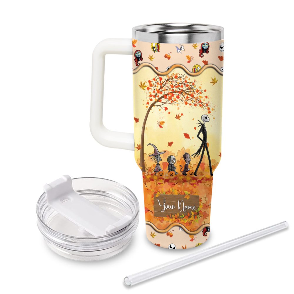 Jack And Sally The Nightmare Before Christmas Cartoon Custom Stanley Quencher 40Oz Stainless Steel Tumbler With Handle - Image 2