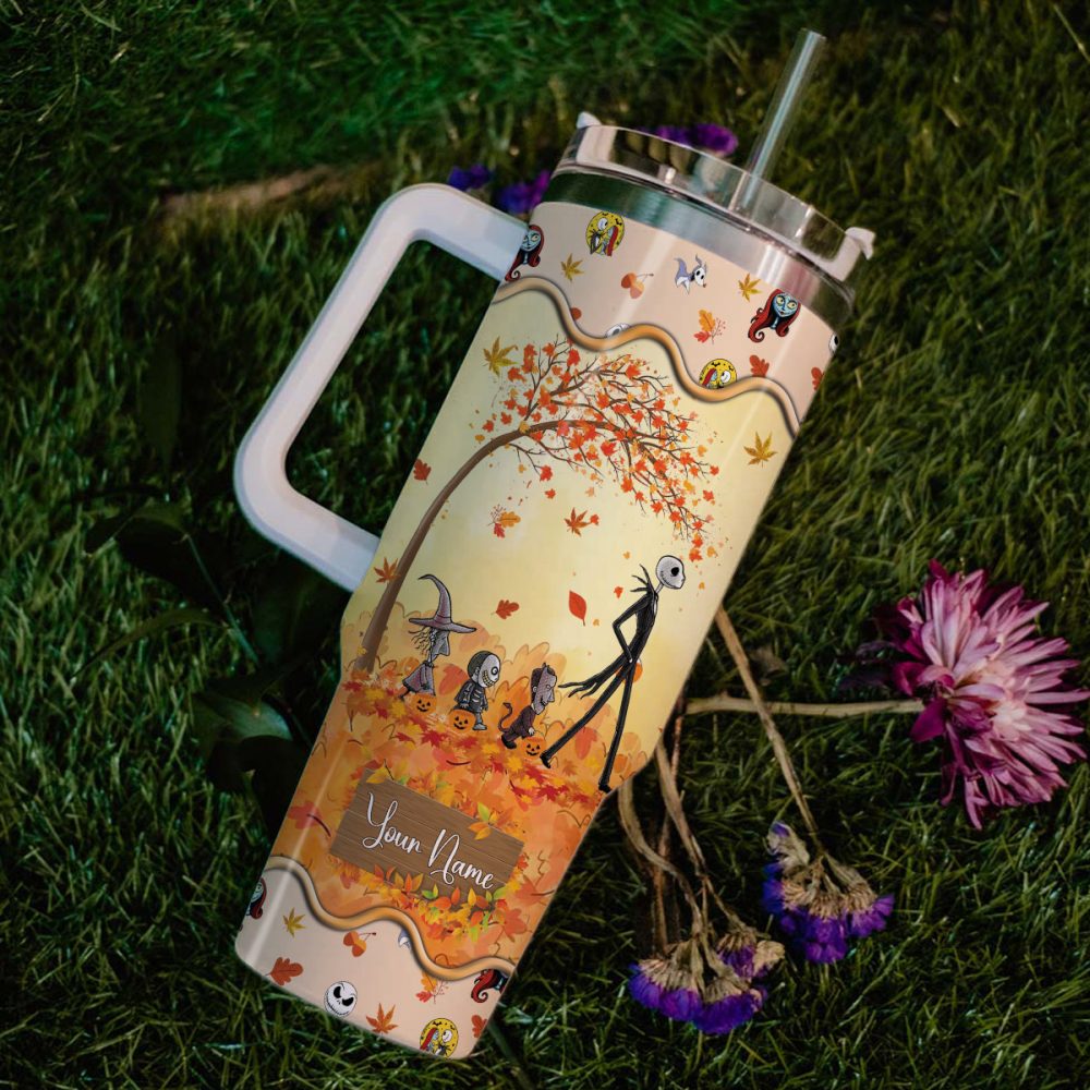Jack And Sally The Nightmare Before Christmas Cartoon Custom Stanley Quencher 40Oz Stainless Steel Tumbler With Handle - Image 6