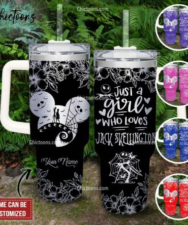 Jack Skellington Cartoon Custom Stanley Quencher 40Oz Stainless Steel Tumbler