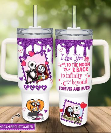 Jack Skellington Cartoon Custom Stanley Quencher 40Oz Stainless Steel Tumbler