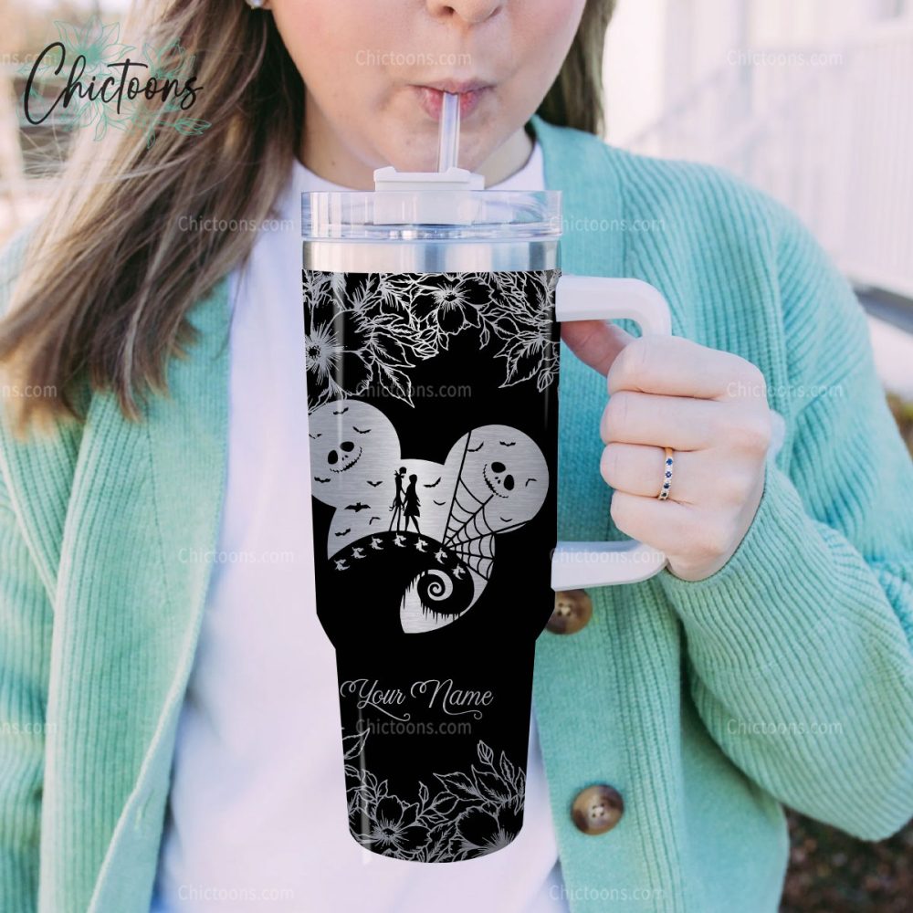 Jack Skellington Cartoon Custom Stanley Quencher 40Oz Stainless Steel Tumbler - Image 11