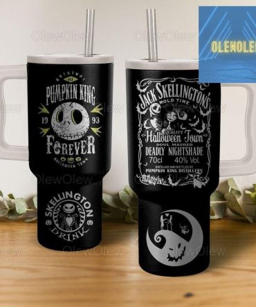Jack Skellington Movies Custom Stanley Quencher 40Oz Stainless Steel Tumbler