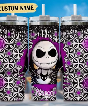Jack Skellington Movies Custom Stanley Quencher 40Oz Stainless Steel Tumbler With Handle