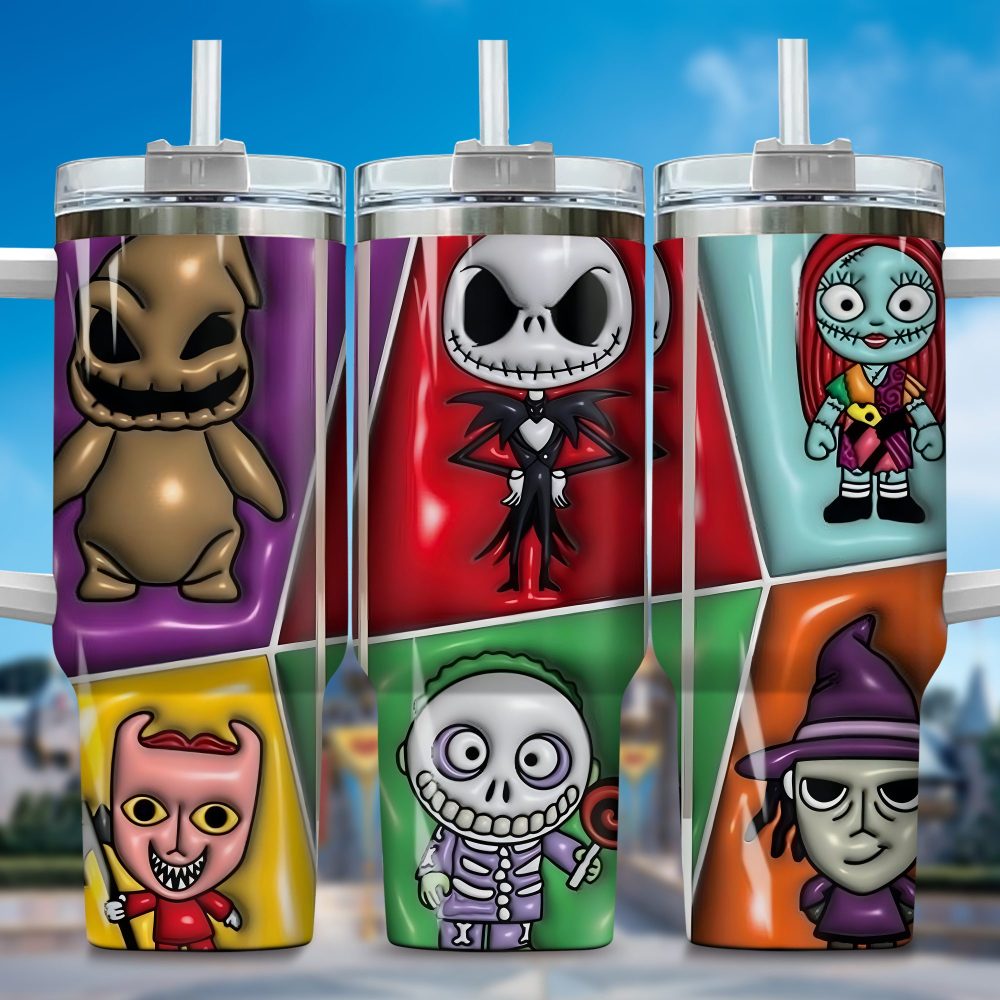 Jack Skellington Movies Custom Stanley Quencher 40Oz Stainless Steel Tumbler With Handle