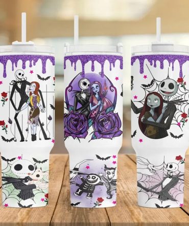 Jack Skellington Movies Custom Stanley Quencher 40Oz Stainless Steel Tumbler With Handle