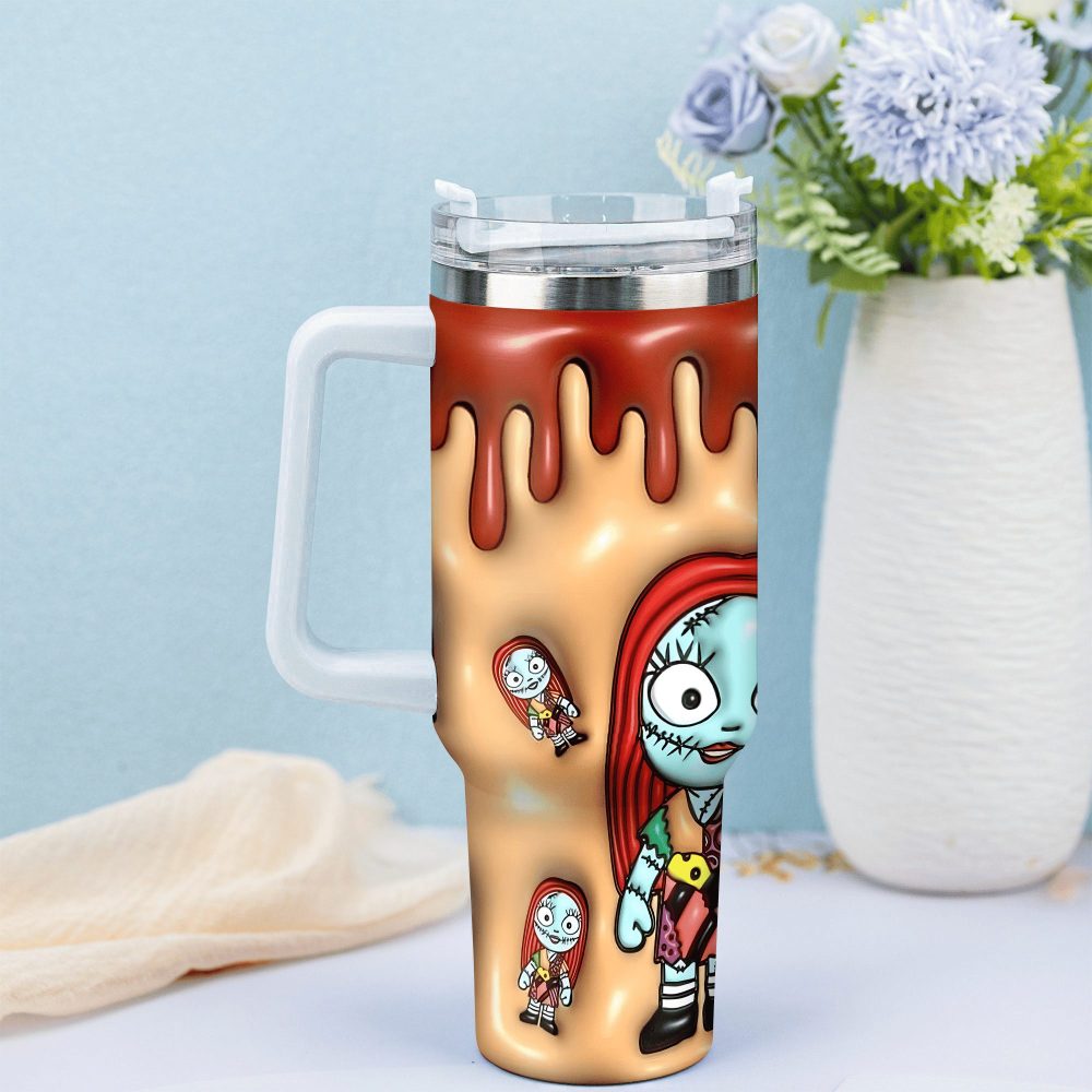 Jack Skellington Movies Custom Stanley Quencher 40Oz Stainless Steel Tumbler With Handle - Image 4