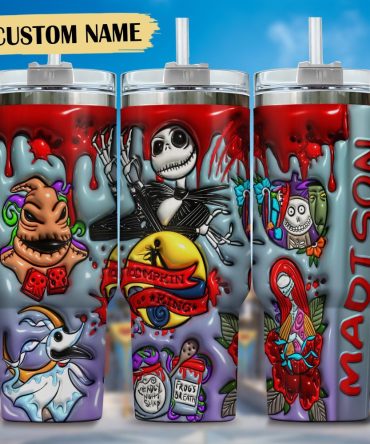 Jack Skellington Movies Custom Stanley Quencher 40Oz Stainless Steel Tumbler With Handle
