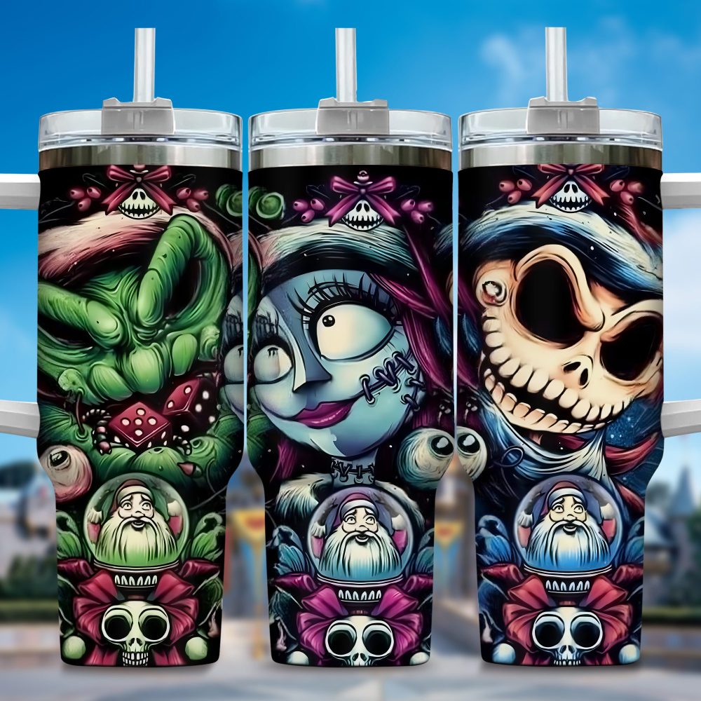 Jack Skellington Movies Custom Stanley Quencher 40Oz Stainless Steel Tumbler With Handle