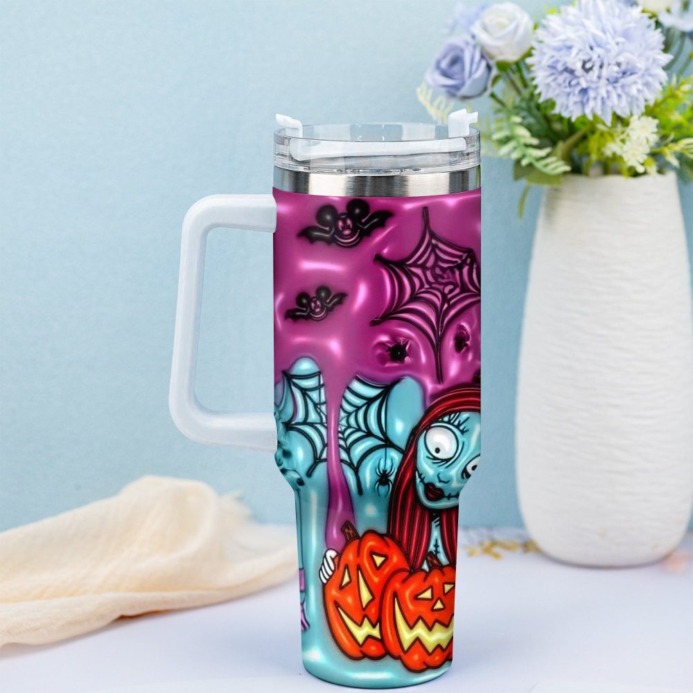 Jack Skellington Movies Custom Stanley Quencher 40Oz Stainless Steel Tumbler With Handle - Image 2
