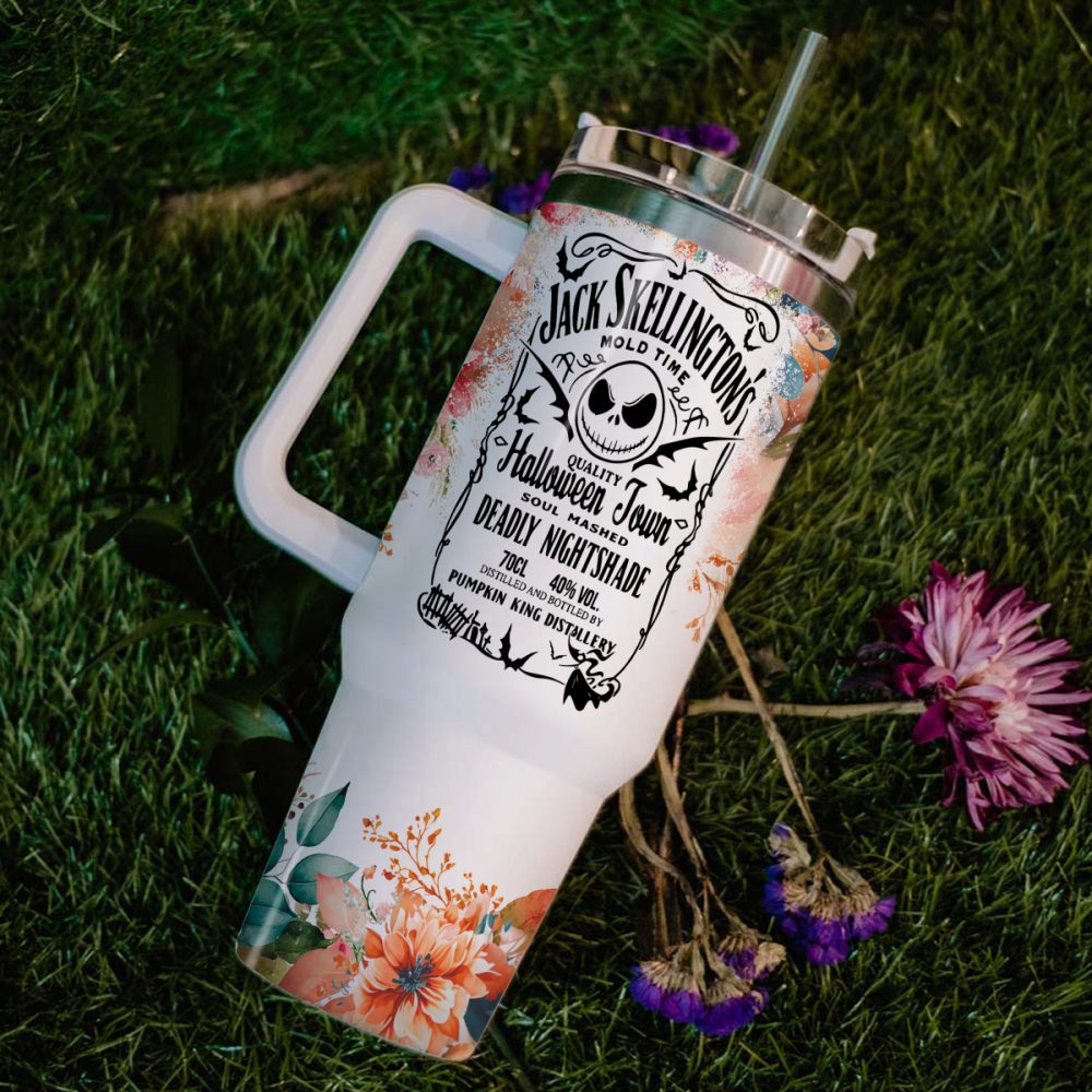 Jack Skellington Movies Custom Stanley Quencher 40Oz Stainless Steel Tumbler - Image 6