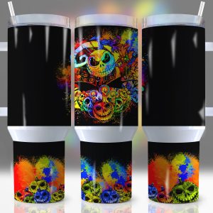 Jack Skellington The Nightmare Before Christmas Cartoon Custom Stanley Quencher 40Oz Stainless Steel Tumbler With Handle