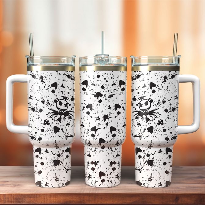 Jack Skellington The Nightmare Before Christmas Movies Custom Stanley Quencher 40Oz Stainless Steel Tumbler With Handle