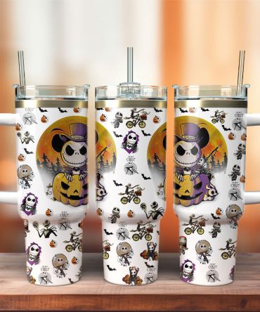 Jack Skellington The Nightmare Before Christmas Movies Custom Stanley Quencher 40Oz Stainless Steel Tumbler With Handle