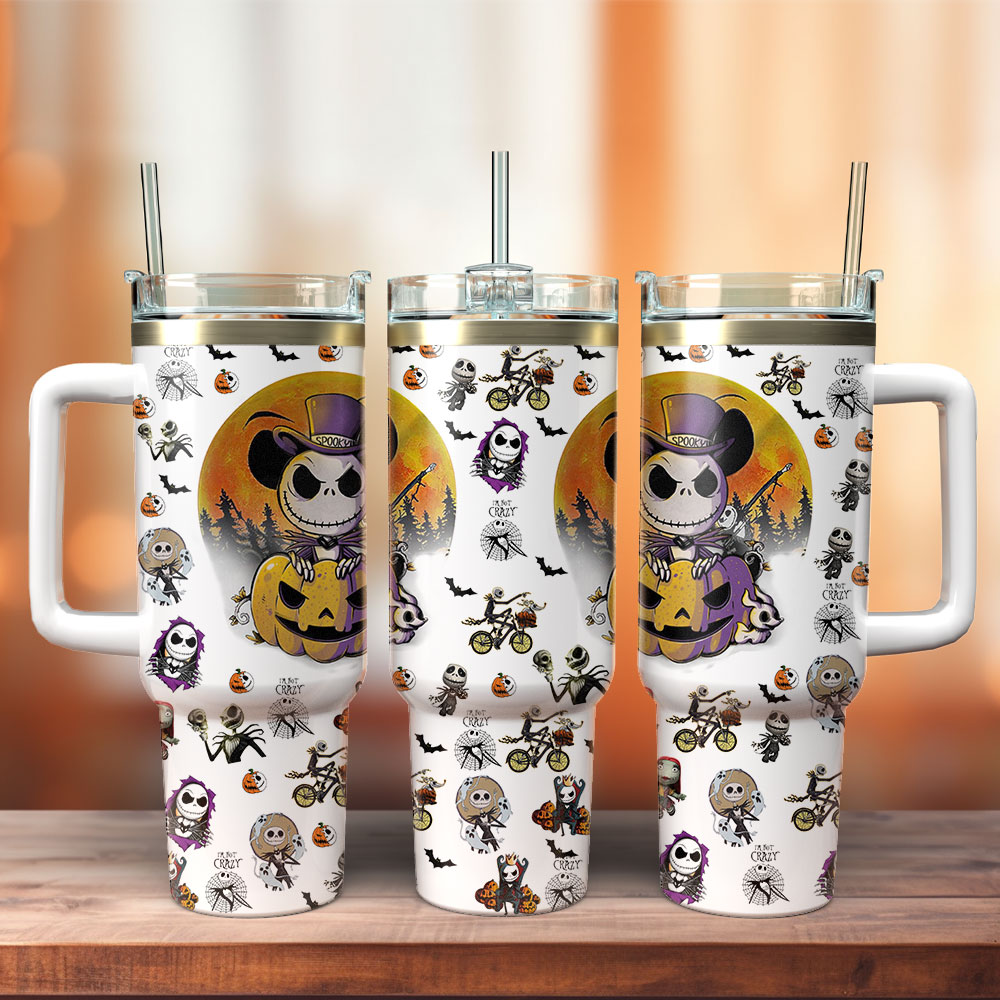 Jack Skellington The Nightmare Before Christmas Movies Custom Stanley Quencher 40Oz Stainless Steel Tumbler With Handle