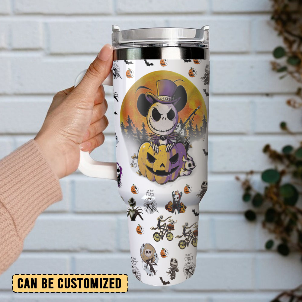 Jack Skellington The Nightmare Before Christmas Movies Custom Stanley Quencher 40Oz Stainless Steel Tumbler With Handle - Image 3