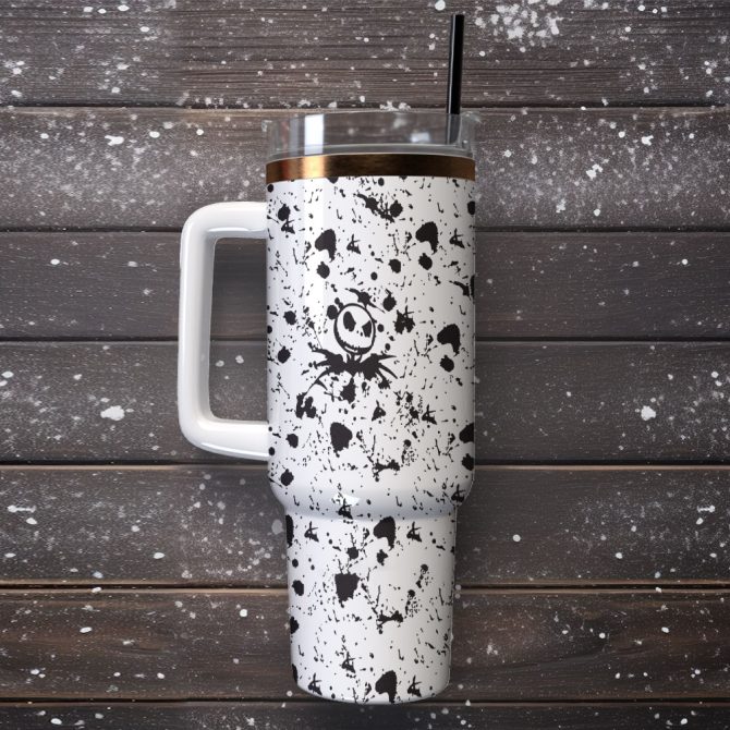 Jack Skellington The Nightmare Before Christmas Movies Custom Stanley Quencher 40Oz Stainless Steel Tumbler With Handle - Image 2