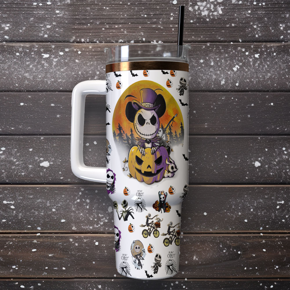 Jack Skellington The Nightmare Before Christmas Movies Custom Stanley Quencher 40Oz Stainless Steel Tumbler With Handle - Image 2