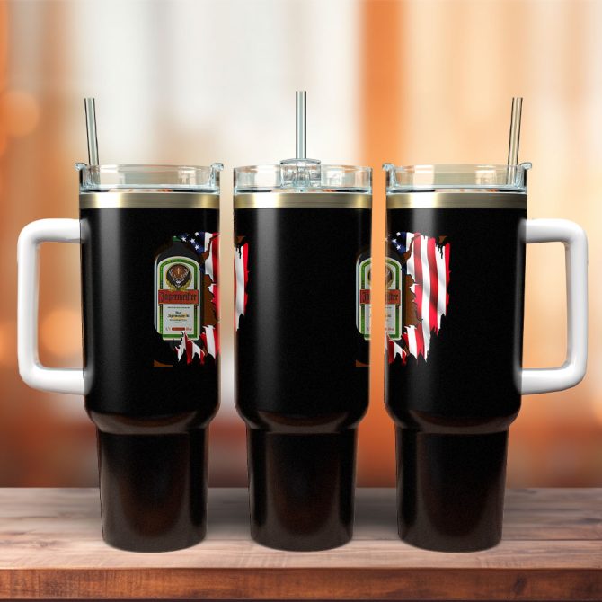 Jagermeister Wine Custom Stanley Quencher 40Oz Stainless Steel Tumbler With Handle