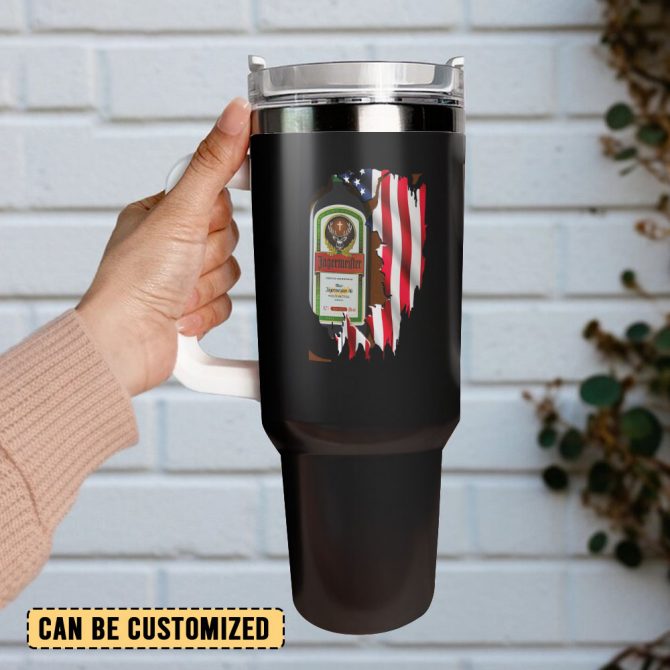 Jagermeister Wine Custom Stanley Quencher 40Oz Stainless Steel Tumbler With Handle - Image 3