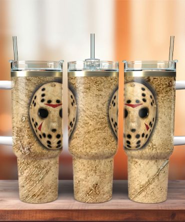 Jason Voorhees Horror Movies Custom Stanley Quencher 40Oz Stainless Steel Tumbler With Handle