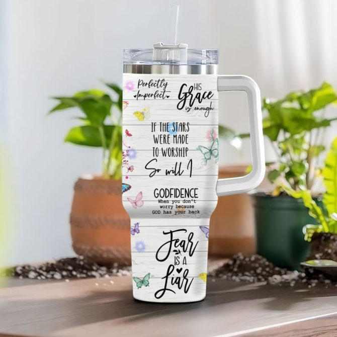 Jesus Affirmations Custom Stanley Quencher 40Oz Stainless Steel Tumbler With Handle - Image 3
