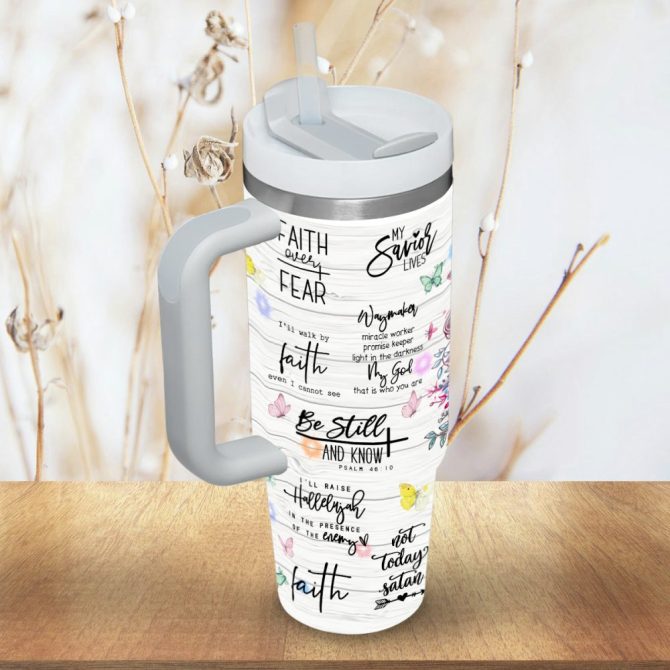 Jesus Affirmations Custom Stanley Quencher 40Oz Stainless Steel Tumbler With Handle - Image 5
