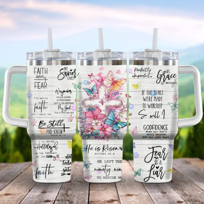 Jesus Affirmations Custom Stanley Quencher 40Oz Stainless Steel Tumbler With Handle - Image 2