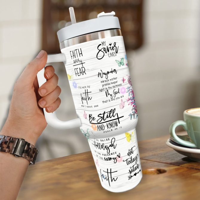 Jesus Affirmations Custom Stanley Quencher 40Oz Stainless Steel Tumbler With Handle - Image 4