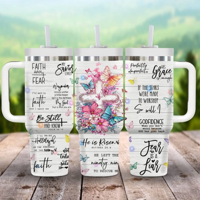 Jesus Affirmations Custom Stanley Quencher 40Oz Stainless Steel Tumbler With Handle