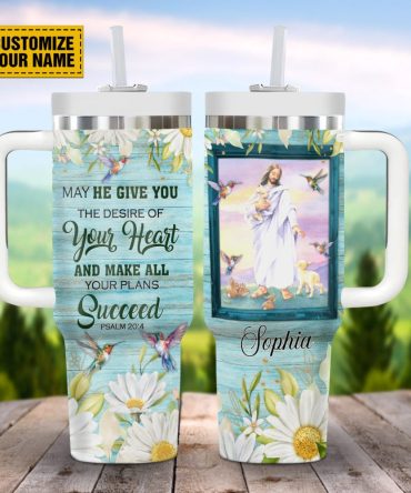 Jesus Hummingbird Custom Stanley Quencher 40Oz Stainless Steel Tumbler With Handle